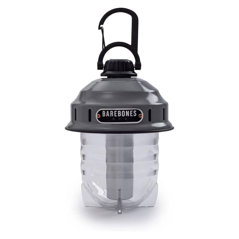 BAREBONES Camping Laterne Beacon Light Retro Lampe Dimmbar Stahl USB Akku LED-Light Grey von BAREBONES