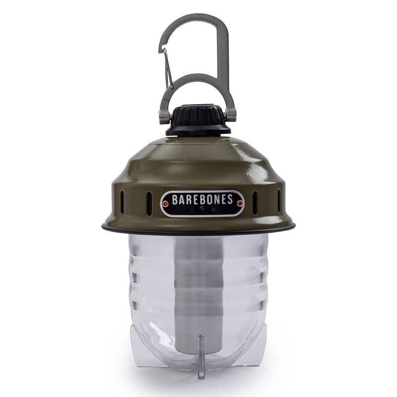 BAREBONES Camping Laterne Beacon Light Retro Lampe Dimmbar Stahl USB Akku LED-Light Olive von BAREBONES