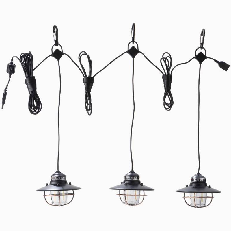 BAREBONES Camping Laterne Edison String Pendel Retro Lampe Dimmbar Stahl USB LED-Bronze von BAREBONES