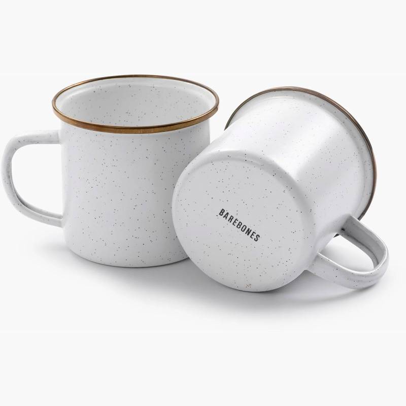 BAREBONES Emaille Becher Set Retro Camping Geschirr Kaffee Tasse Edelstahl 473ml-Egg Shell von BAREBONES