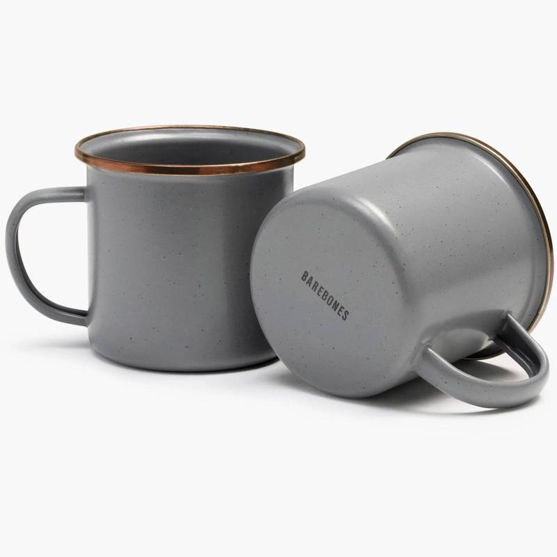 BAREBONES Emaille Becher Set Retro Camping Geschirr Kaffee Tasse Edelstahl 473ml-Slate Grey von BAREBONES