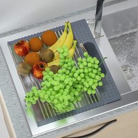 Küchenspüle mit aufrollbarer Abtropffläche – Edelstahlkonstruktion – Für die Küche – Dunkelgrau von BARES