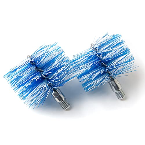 BARETTO Ersatzbürste für Dein Pelletofen-Reinigungsset, 2er-Pack Standard-Nylonbürste, geeignet für die Reinigung von Kaminen mit Kurven (80mm Bürste + 100mm Bürste) von BARETTO