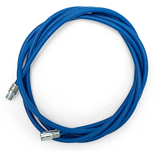 BARETTO Flexible blau beschichtete Stahlverlängerung für Pelletofen-Reinigungsset, 3-Meter-Verlängerung für Pelletofenreinigung mit 90°-Biegung, Pelletöfen mit Kurven (3 Meter) von BARETTO