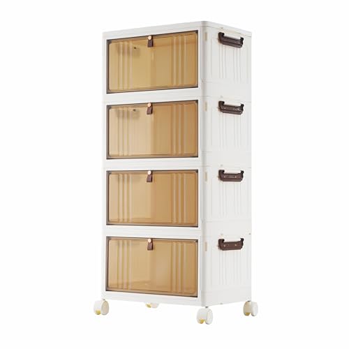 BARGAIN FACTORY Stapelbares Aufbewahrungsbox-Set mit 4 Ebenen, 23 l Fassungsvermögen pro Ebene, Aufbewahrungsbehälter mit Rädern mit Bremsen BARGAIN FACTORY Stapelbares Aufbewahrungsbox-Set mit 4 Ebenen, 23 l Fassungsvermögen pro Ebene, Aufbewahrungsbehälter mit Rädern mit Bremsen von BARGAIN FACTORY