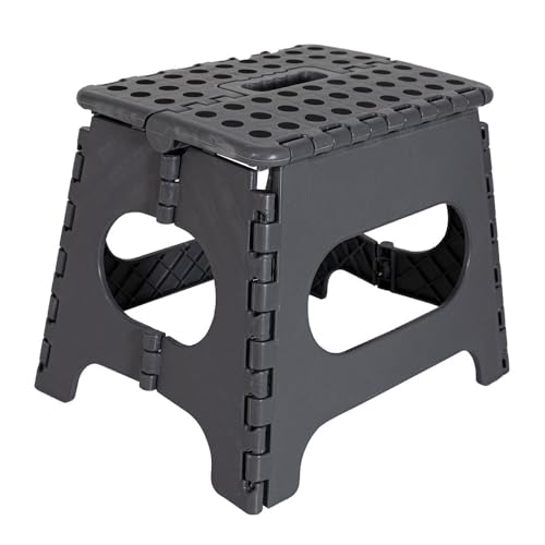 BARGAIN FACTORY Super starker, Faltbarer Tritthocker – 27,9 cm stabil genug für bis zu 136 kg – Leichter Faltbarer Tritthocker für Erwachsene und Kinder – lässt Sich mit einem Flip öffnen, ideal für von BARGAIN FACTORY