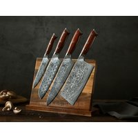 4 Stück Kochmesser Set Palisander Griffe Damast Küchenmesser Hochwertiger Stahl Hochzeitsgeschenk Jahrestag Muttertag Geschenk Kostenlose Geschenkbox von BARLASBLADES