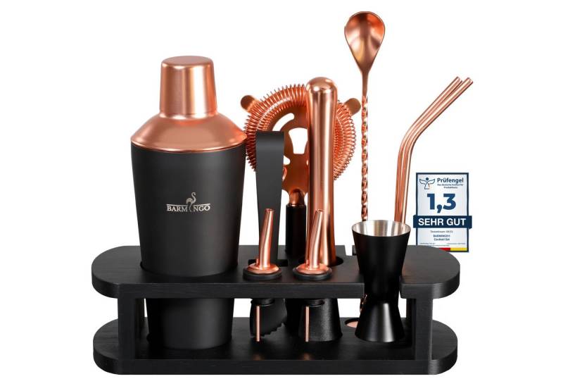 BARMINGO Cocktail-Set Edelstahl Cocktail Shaker Set (700 oder 500ml) mit Bar Zubehör, (Cocktailshaker Set, 11-tlg., für Profis und Anfänger), Cocktail Zubehör mit hochwertiger Beschichtung in stilvollen Farben von BARMINGO