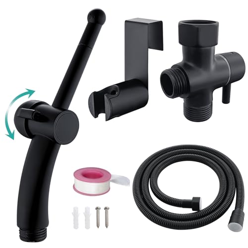 BARROCK Bidet-Sprühgerät für vorhandene Toilette, fortschrittliches ergonomisches Handstrahl-Set mit präziser Wasserdruckkontrolle für muslimische Dusche/Frauenhygiene/Haustierreinigung, Mattschwarz BARROCK Bidet-Sprühgerät für vorhandene Toilette, fortschrittliches ergonomisches Handstrahl-Set mit präziser Wasserdruckkontrolle für muslimische Dusche/Frauenhygiene/Haustierreinigung, Mattschwarz von BARROCK