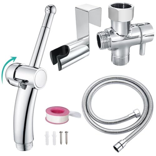 BARROCK Bidet-Sprühgerät für vorhandene Toilette, fortschrittliches ergonomisches Handstrahl-Set mit präziser Wasserdruckkontrolle für muslimische Dusche/Frauenhygiene/Haustierreinigung, Chrom BARROCK Bidet-Sprühgerät für vorhandene Toilette, fortschrittliches ergonomisches Handstrahl-Set mit präziser Wasserdruckkontrolle für muslimische Dusche/Frauenhygiene/Haustierreinigung, Chrom von BARROCK