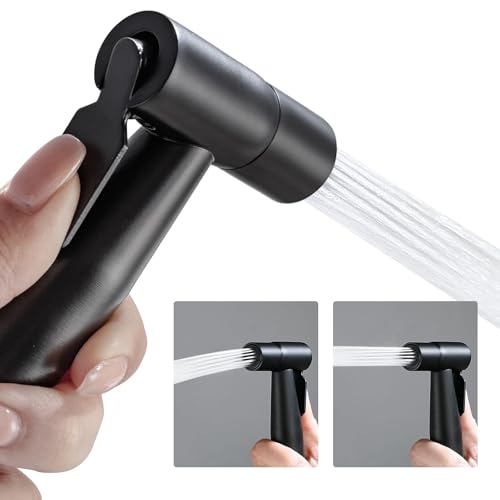 BARROCK Hand-Bidet-Sprühkopf, Edelstahl, Shattaf-Jet-Sprühaufsatz für Toilette, Baby-Stoffwindelsprüher mit einstellbarer Wasserdruckkontrolle, Mattschwarz von BARROCK