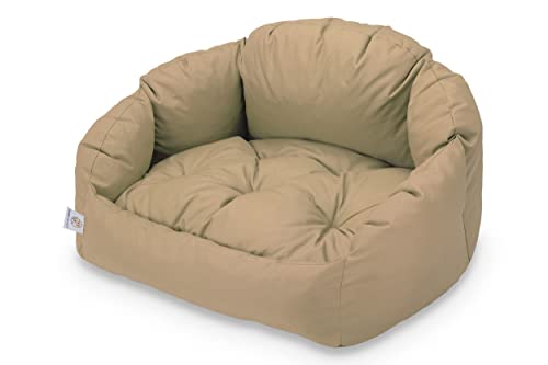 BARRY & LUCY Hundematratze Hundekissen 3in1 Wasserdicht Gesteppt Hundeschlafmatte Hundematte Hundebett Hundekorb Liegekissen Weiches Kissen Elastische Füllung viele Farben (L, Beige) von BARRY & LUCY