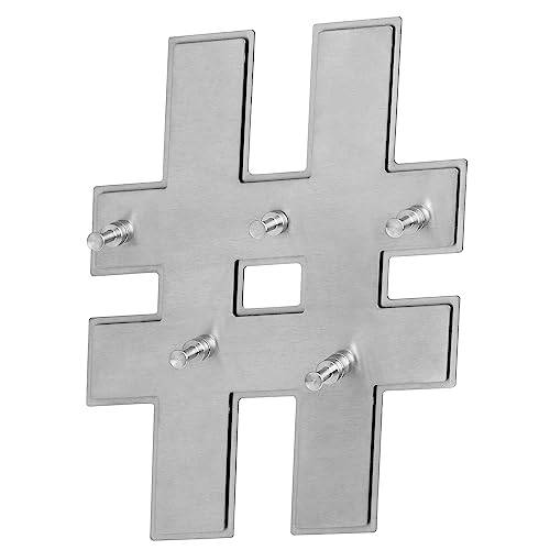 BARTEL | Magnetisches Schlüsselbrett aus Edelstahl | Schlüsselboard in modernem Hashtag-Design | mit magnetischen Schlüsselaufhängern von BARTEL
