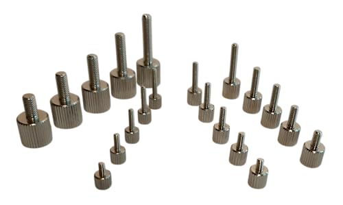 Rändelschraube Typ A aus Messing vernickelt M1,6, M2, M2,5, M3, M4, M5, M6; Länge 2-25mm (M1,6x4mm, 5) von BARTEL