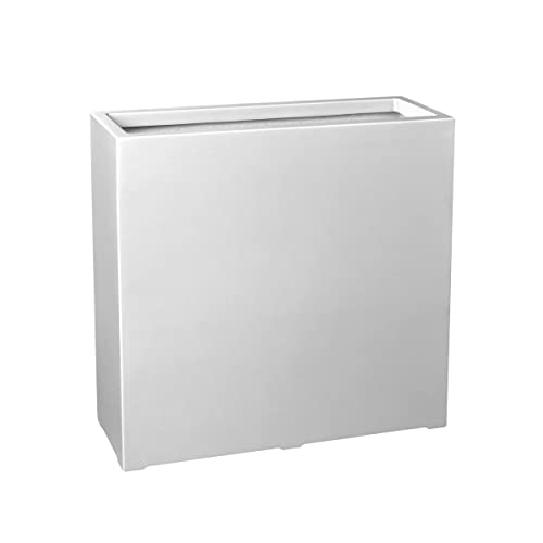 BARTPOL Blumentopf Quadratisch XXL D972A Pflanzkübel aus Fiberglas 75x28x75cm I Blumentopf außen/innen I Übertöpfe für zimmerpflanzen I Fiberglas kübel - weißer Glanz BARTPOL Blumentopf Quadratisch XXL D972A Pflanzkübel aus Fiberglas 75x28x75cm I Blumentopf außen/innen I Übertöpfe für zimmerpflanzen I Fiberglas kübel - weißer Glanz von BARTPOL donice-zadora.pl