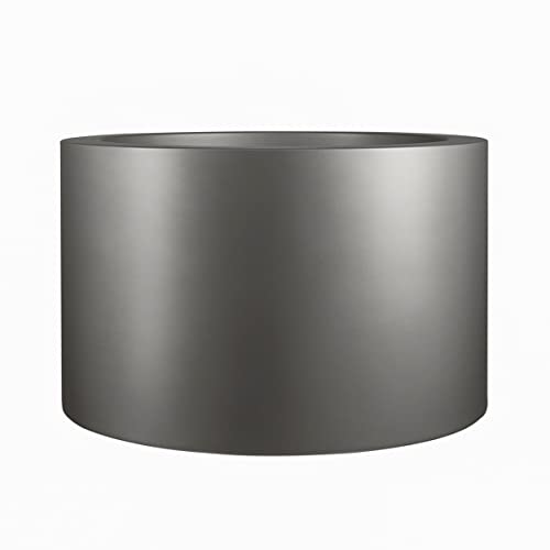 BARTPOL Blumentopf Rund D901C Pflanzkübel aus Fieberglas 60x60x40cm I Blumentopf aussen/innen I Übertöpfe für zimmerpflanzen I Fieberglas kübel- grau matt von BARTPOL donice-zadora.pl