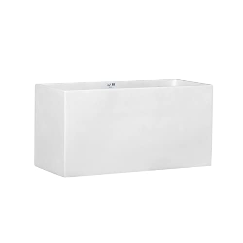 BARTPOL D834 Blumentopf Rechteckig 80x35x40cm Pflanzkübel aus Fieberglas I Blumentopf aussen/innen I Übertöpfe für zimmerpflanzen I Fieberglas kübel- weißer Glanz von BARTPOL donice-zadora.pl