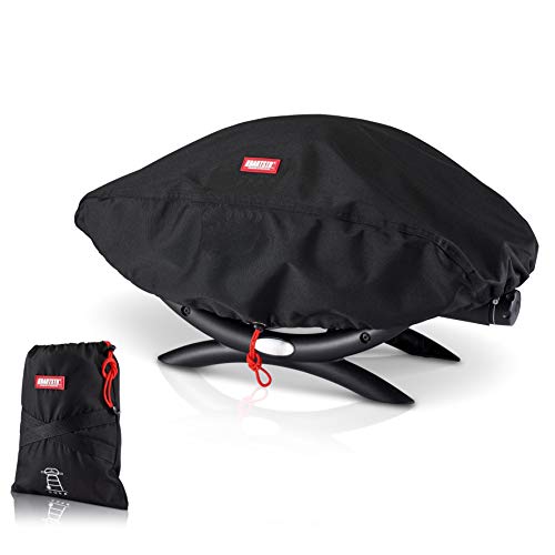 Grillabdeckung wetterfest 76 x 40 x 30 cm, 600D OxfordGrill Abdeckhaube für Q200/Q240/Q100/Q1000-Serie, Reißfest & wasserdicht mit UV-Schutz, Grill Zubehör – Schwarz von BARTSTR
