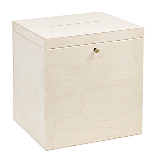 BARTU Holz Geschenkkasten 25 x 29 x 30 cm Kartenbox Hochzeitkiste Briefbox Geldbox von BARTU
