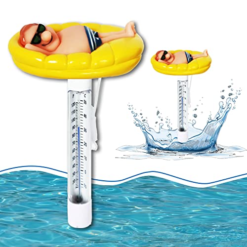 BARVERE Pool Thermometer Schwimmend, Bruchfest Thermometer Wasser, Poolthermometer Badewanne mit Schnur, Badethermometer für Outdoor & Indoor Pools, Spas, Hot Tubs, Aquarien und Fischteiche (Drifter) von BARVERE