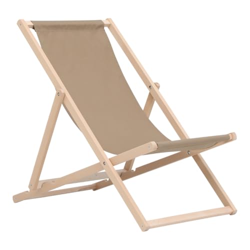 BAS Holzliege Klappliege Gartenliege Strandliege Sonnenliege bis 120kg oliv von BAS