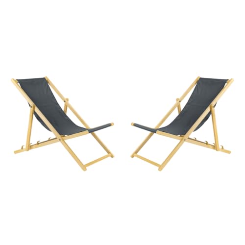 Liegestuhl klappbar aus Holz - 2er Set grau Leichte Klappliege - Faltbare & verstellbare Sonnenliege für Garten, Strand & Balkon - Gartenliege mit Atmungsaktiv Stoffbezug - Mischgewebe Liegestuhl klappbar aus Holz - 2er Set grau Leichte Klappliege - Faltbare & verstellbare Sonnenliege für Garten, Strand & Balkon - Gartenliege mit Atmungsaktiv Stoffbezug - Mischgewebe von BAS