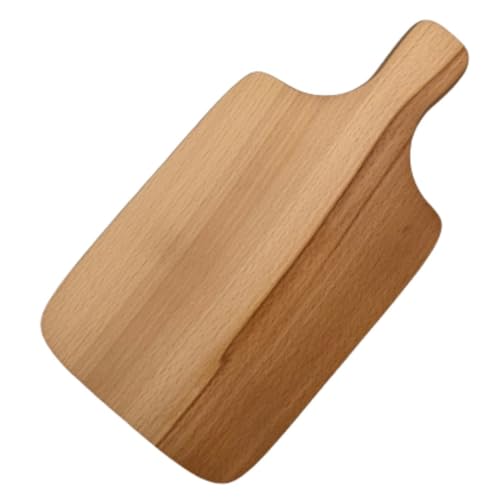 Schneidebrett aus massivem geöltem Buchenholz - Holzbrett mit Haltegriff groß 38,5x22x1,5 cm - Beidseitige Hackbretter in verschiedenen Größen - Küchenbretter für Fleisch, Brot & Gemüse von BAS