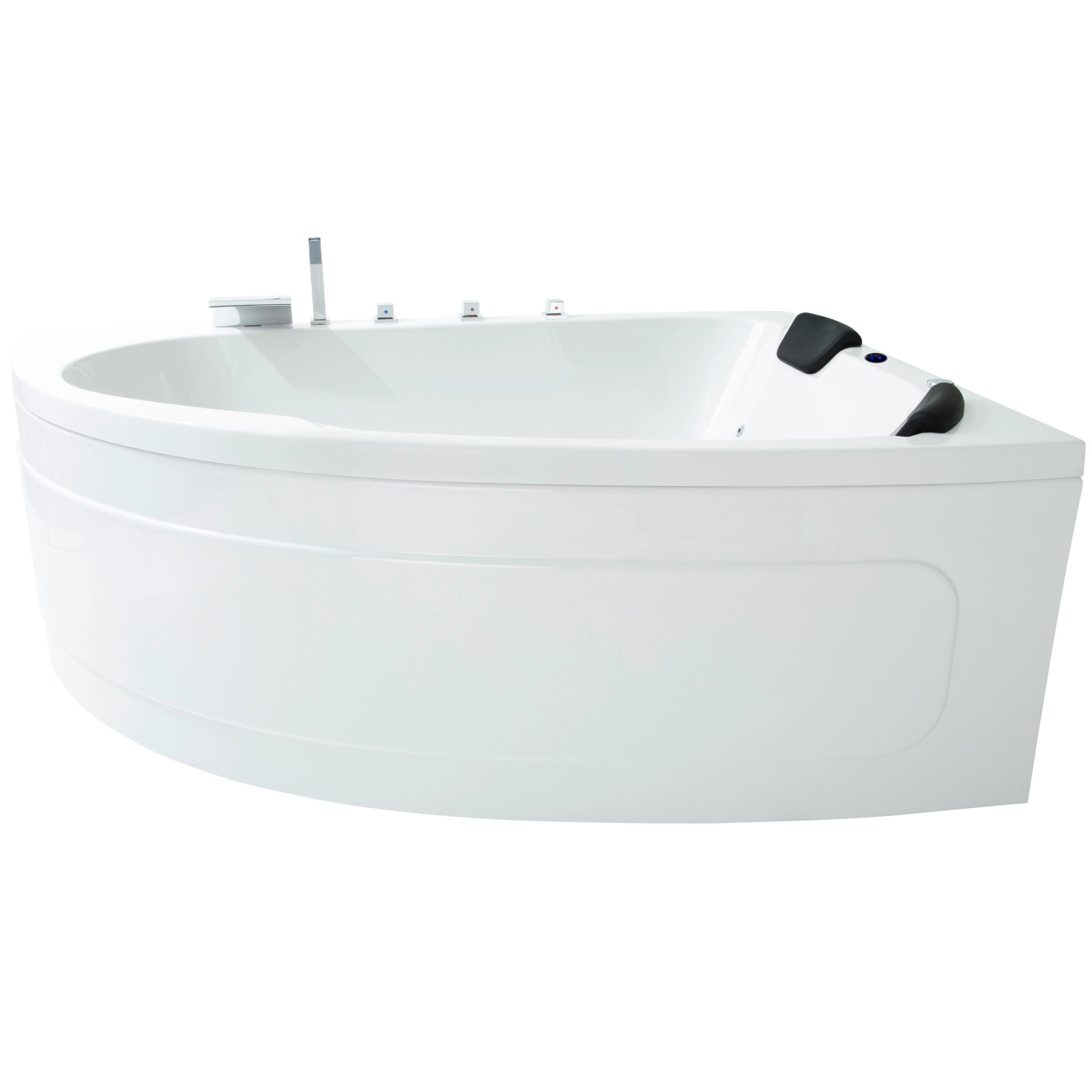 Basera® Indoor Eck-Whirlpool Badewanne Guam Rechts 2 Personen Basic 180 x 130 cm von BASERA