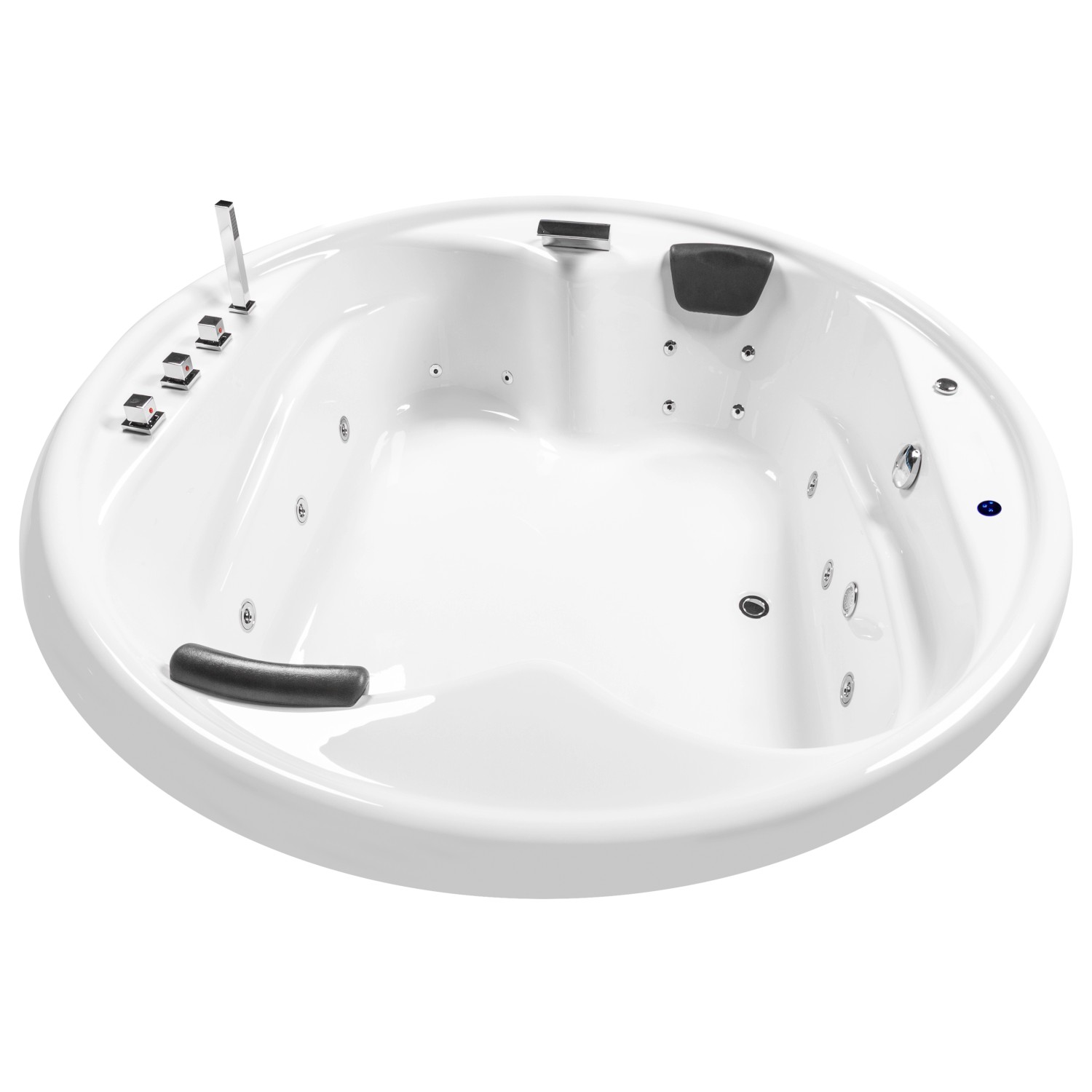 Basera® Indoor Podest-Whirlpool Badewanne XXL Gomera Rund Basic 182 x 182 cm von BASERA