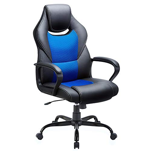BASETBL Bürostuhl Racing Stuhl Gaming Stuhl Sessel Schreibtischstuhl Ergonomisch Drehstuhl Sportsitz bürostuhl mit Rückenlehne, Wippfunktion, Höhenverstellung, gepolsterter Armlehne Chefsessel von BASETBL
