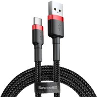 Baseus Cafule Kabel strapazierfähiges Nylonkabel USB / USB-C QC3.0 2A 2M schwarz-rot (CATKLF-C91) von TRESICE FRANCE