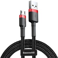 Basetech - Baseus Cafule Cable durabel Kabel mit Nylon geflochtenes Ladekabel usb / micro usb QC3.0 2.4A 1M schwarz-rot (CAMKLF-B91) von Basetech