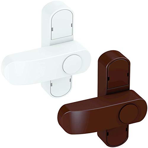BASI® Fenstersicherung FS 500 für Fenster | Fenstertüren Weiß | Braun Zusatzsicherung Einbruchschutz, Braun von BASI