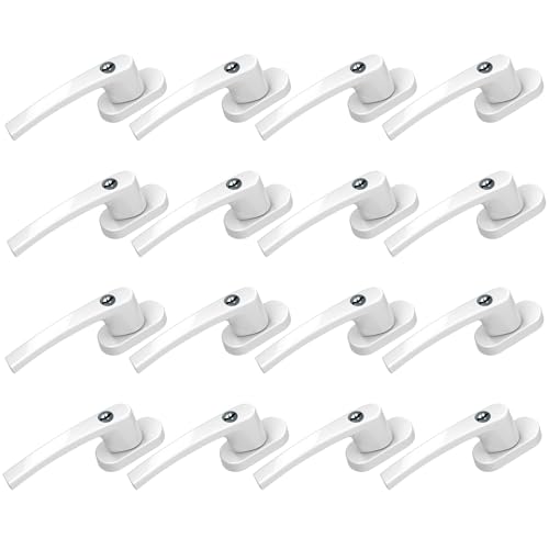 BASI | 16er Set Fenstergriff abschließbar | Gleichschließend | Farbe Weiß | Aluminium | Kindersicherung | Stiftlänge 35 mm | Griff für Fenster Terassentür | 16 Stück | 32 Schlüssel von BASI