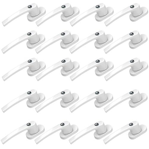 BASI | 20er Set Fenstergriff abschließbar | Gleichschließend | Farbe Weiß | Aluminium | Kindersicherung | Stiftlänge 35 mm | Griff für Fenster Terassentür | 20 Stück | 40 Schlüssel von BASI