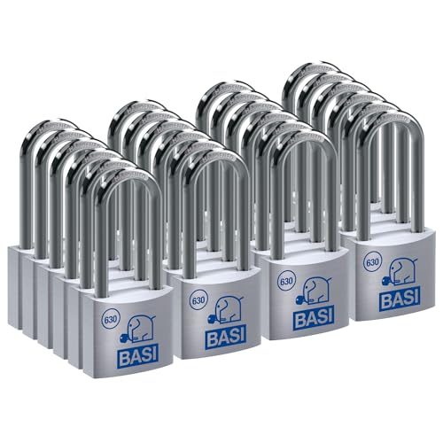 BASI | 24er Set Vorhangschloss | 40 mm | gleichsperrend | hoher Bügel | massives Aluminium-Gehäuse | gehärteter Stahlbügel | sicheres Vorhängeschloss gleichschließend | Bügelstärke 6 mm | 24 Stück BASI | 24er Set Vorhangschloss | 40 mm | gleichsperrend | hoher Bügel | massives Aluminium-Gehäuse | gehärteter Stahlbügel | sicheres Vorhängeschloss gleichschließend | Bügelstärke 6 mm | 24 Stück von BASI