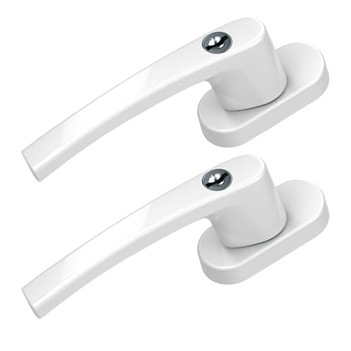 BASI | 2er Set Fenstergriff abschließbar | Gleichschließend | Farbe Weiß | Aluminium | Kindersicherung | Stiftlänge 35 mm | Griff für Fenster Terassentür | 2 Stück | 4 Schlüssel von BASI