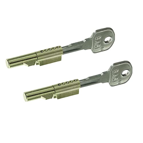 BASI | 2er Set Schlüssellochsperrer für Zimmertüren | BB Buntbart Steckschloss | verschiedensperrend oder gleichsperrend | mit 2 Schlüsseln | 2 Stück | Zylinder Ø 7 mm von BASI