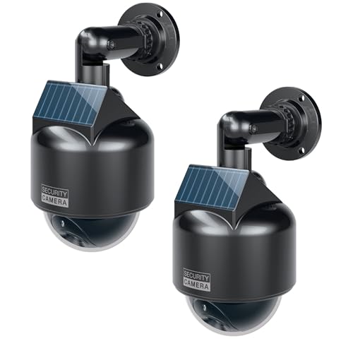 BASI | 2er Set Solar Kamera-Attrappe mit blinkendem LED-Licht | Dome Kamera | Dummy Kamera | Überwachungskamera für Innen- und geschützten Außenbereich | Solar Panel | 360 Grad Halterung | Schwarz BASI | 2er Set Solar Kamera-Attrappe mit blinkendem LED-Licht | Dome Kamera | Dummy Kamera | Überwachungskamera für Innen- und geschützten Außenbereich | Solar Panel | 360 Grad Halterung | Schwarz von BASI