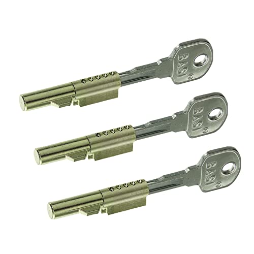 BASI | 3er Set Schlüssellochsperrer für Zimmertüren | BB Buntbart Steckschloss | verschiedensperrend oder gleichsperrend | mit 2 Schlüsseln | 3 Stück | Zylinder Ø 7 mm von BASI