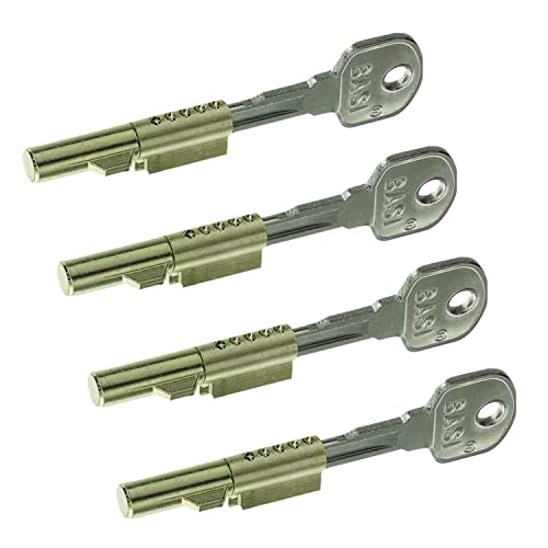 BASI | 4er Set Schlüssellochsperrer für Zimmertüren | BB Buntbart Steckschloss | verschiedensperrend oder gleichsperrend | mit 2 Schlüsseln | 4 Stück | Zylinder Ø 7 mm von BASI