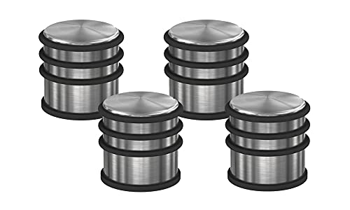 BASI | 4er Set Türstopper | massiv, extra schwer und rutschfest | in Edelstahl | Bodentürstopper mit Gummiring in silber | Türhalter | Schutz für Wand und Möbel | Silber | 4 Stück BASI | 4er Set Türstopper | massiv, extra schwer und rutschfest | in Edelstahl | Bodentürstopper mit Gummiring in silber | Türhalter | Schutz für Wand und Möbel | Silber | 4 Stück von BASI