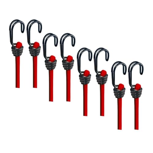 BASI | 8er Set Gummispannseil mit Haken | 60 cm Ø 8 mm | Spanngummis Gepäckspanner mit Doppelhaken | Ladungssicherung Transportsicherung - Spanngurt Set | 8 Stück von BASI