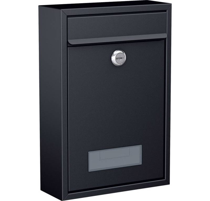 BASI Briefkasten Basi 2170-1305 BK 100M Briefkasten Stahl Anthrazit (matt) Schlüsselsch von BASI