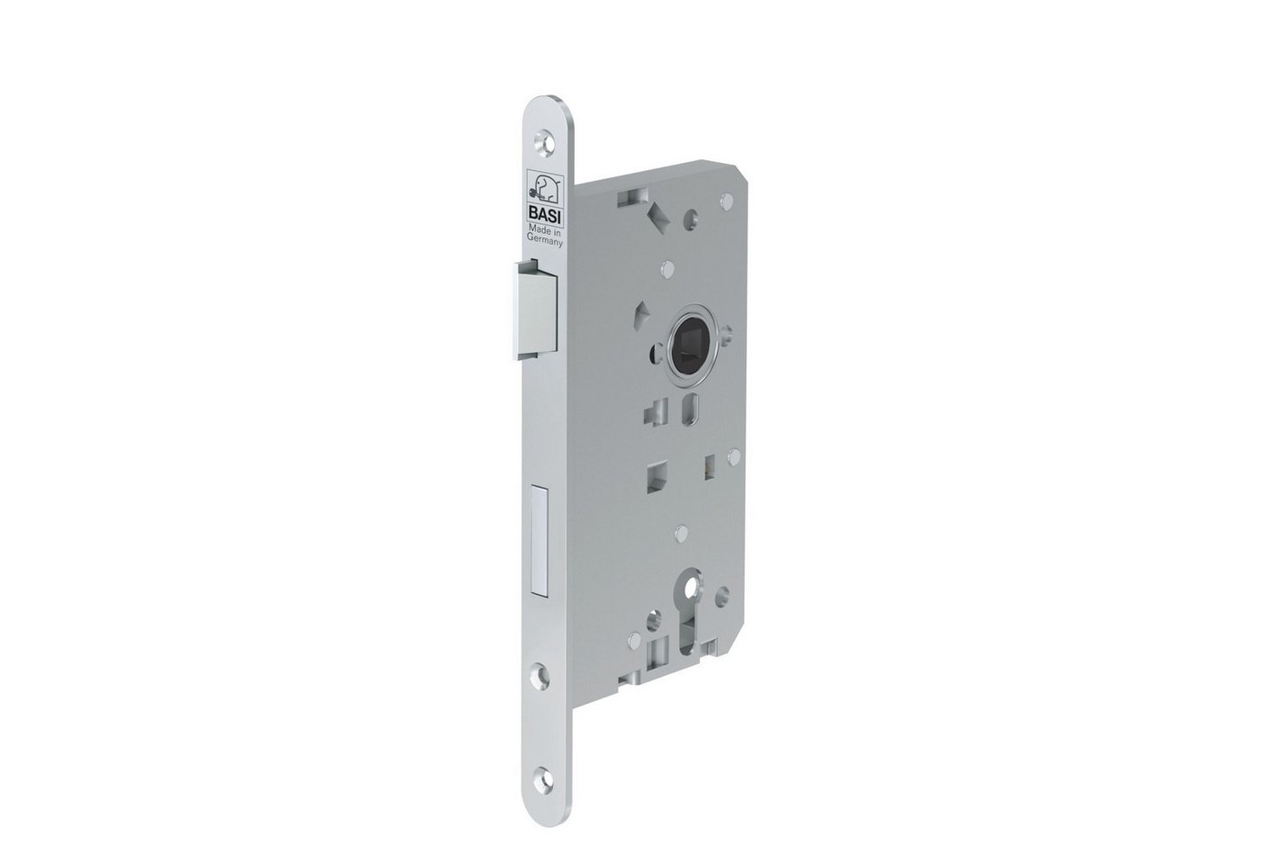 BASI Einsteckschloss Haustürschloss PZ-Lochung 92/10 mm, nach TGL-Norm, Dornmaß 65 mm, Packung, DIN Links, Stulp Rund 240x20 mm, Dorn 65 mm, Abstand 92 mm von BASI
