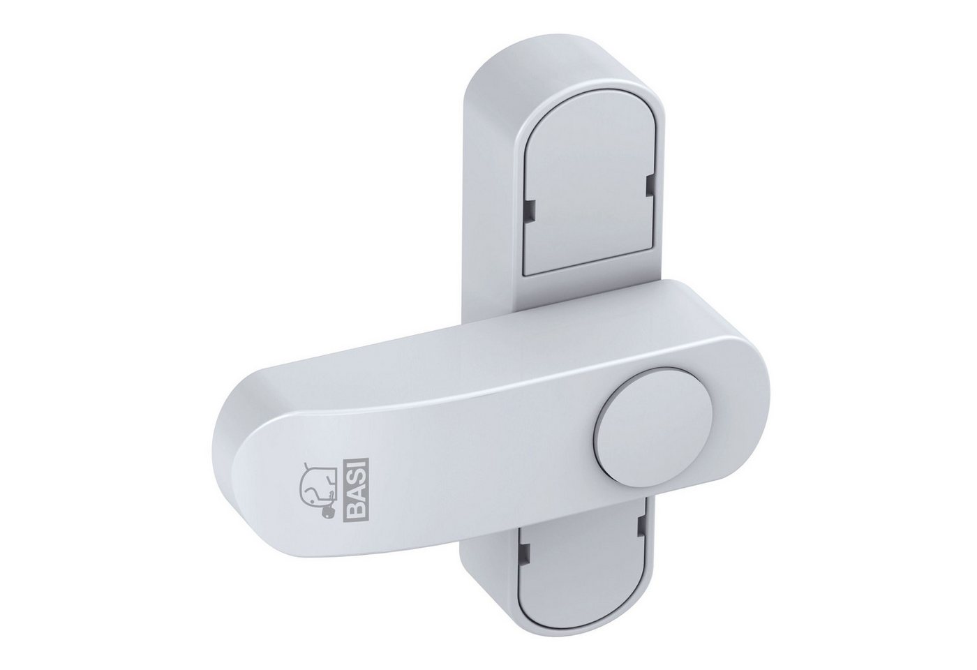 BASI Fensterbeschlag Fenstersicherung (Spar-Set, 1 St), 1-flügelige Fenster, Sperrbügel, Druckknopfsicherung, Weiß, 1 Stück von BASI