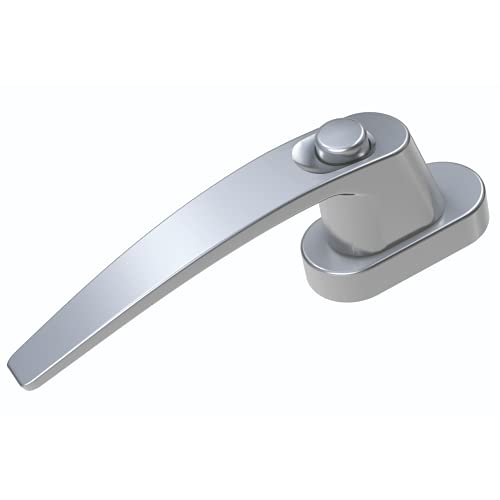 BASI | Fenstergriff | verriegelbar mit Druckknopf | in Aluminium Silber | Hochwertige Optik | Dreh Kipp Funktion | moderner Fensterbeschlag | Kindersicherung von BASI