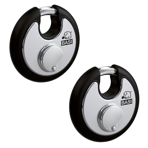 BASI | Rundbügelschloss 2er Set mit Witterungsschutz | gleichschließend | massiver Edelstahlkorpus | Kneifschutz | gehärteter Stahlbügel | Vorhängeschloss | Bügelstärke 9,5 mm | 2 Stück BASI | Rundbügelschloss 2er Set mit Witterungsschutz | gleichschließend | massiver Edelstahlkorpus | Kneifschutz | gehärteter Stahlbügel | Vorhängeschloss | Bügelstärke 9,5 mm | 2 Stück von BASI