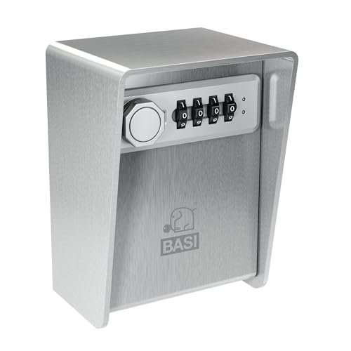BASI | Schlüsselsafe mit Zahlenschloss | 3 mm starkes Edelstahl | 4-stelliger Zahlencode individuell einstellbar | Schlüsseldepot für Innen- und Außenbereich | Wetterfester Schlüsseltresor BASI | Schlüsselsafe mit Zahlenschloss | 3 mm starkes Edelstahl | 4-stelliger Zahlencode individuell einstellbar | Schlüsseldepot für Innen- und Außenbereich | Wetterfester Schlüsseltresor von BASI