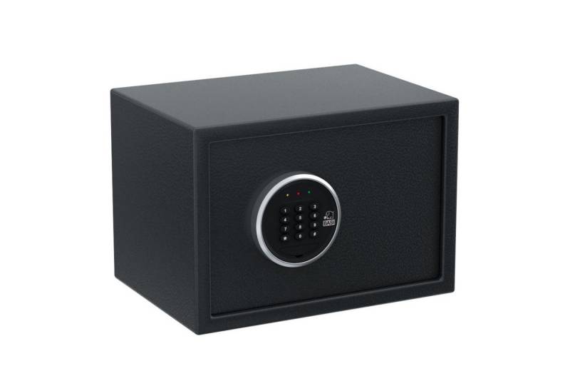 BASI Tresor Elektrischer Tresor mit Zahlenschloss (Packung), Zahlencode, Doppelbolzen-Verriegelung, Notschlüssel, Notstromaggregat von BASI